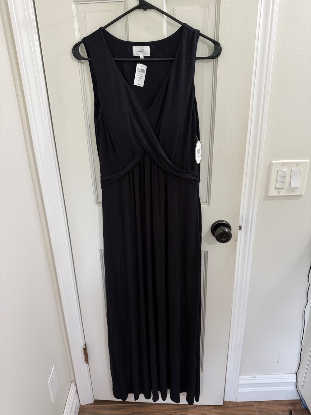 Soma Black Sleeveless Maxi Dress with V-Neck Wrap